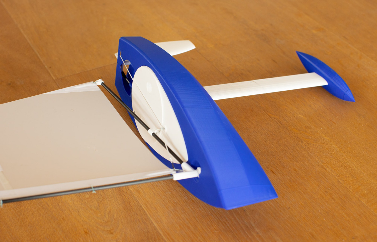 The RS footy lying on it's side in striking blue and white colour scheme.