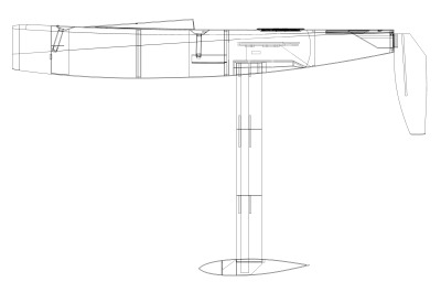 RS850 Hull Wireframe Side Angle
