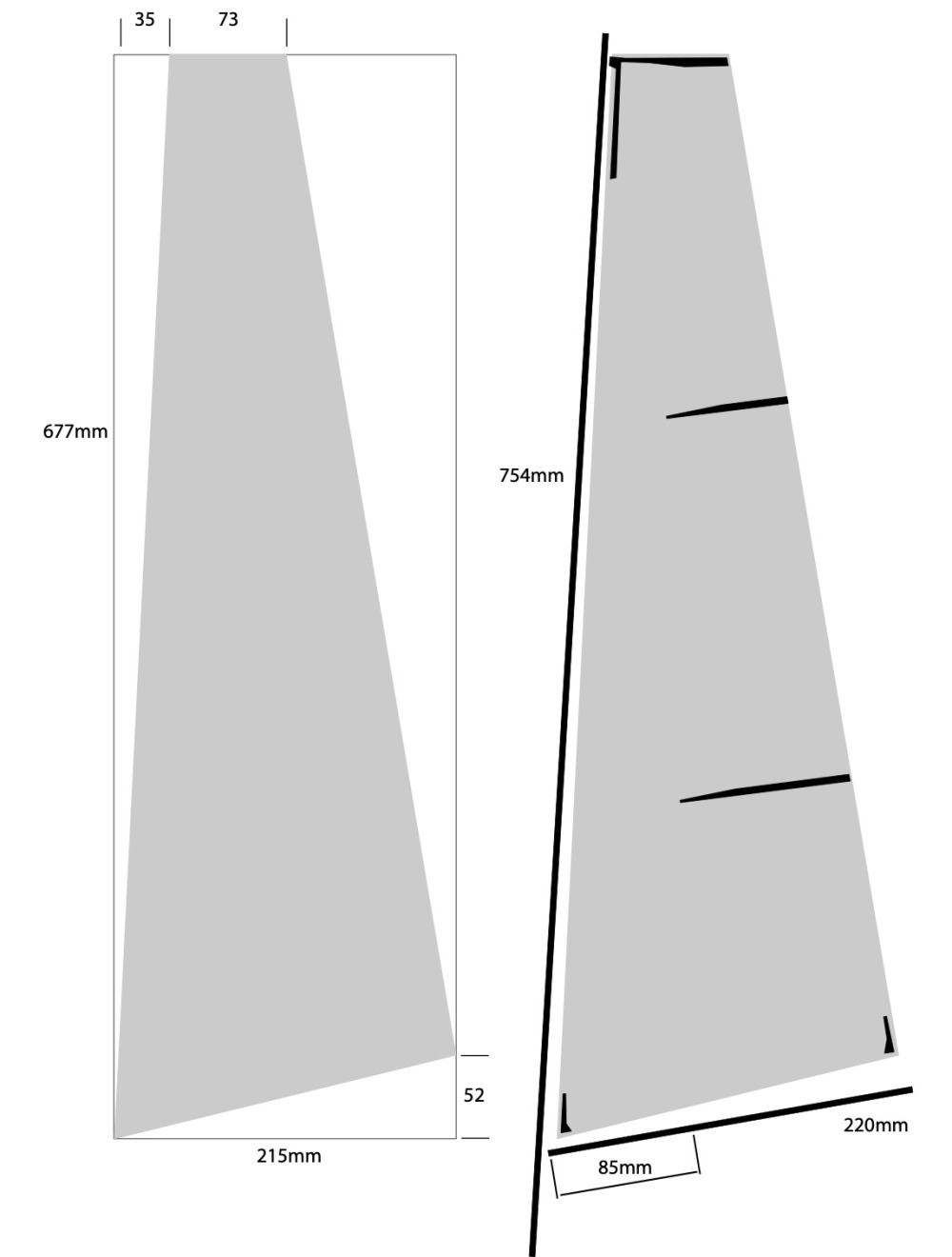 RS Footy A Rig - for light winds. 0 - 5kts.