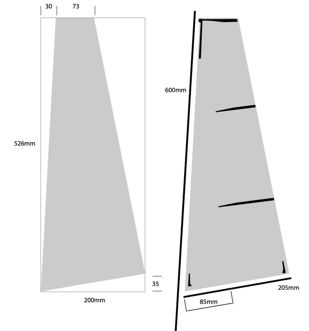 RS Footy B Rig - for medium winds. 5 - 15kts. (Best all-rounder)