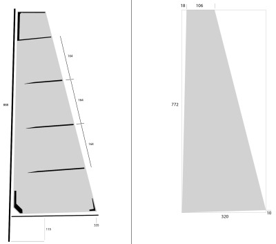 Ranger B-rig sail design and dimensions