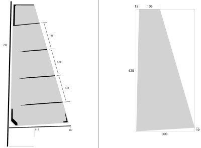 Ranger C-rig sail design and dimensions
