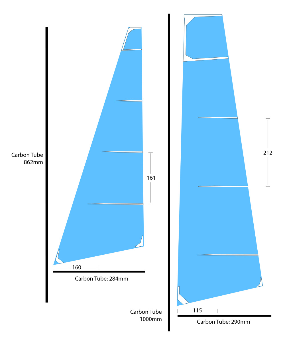 RS850 A-Rig Masts, Booms, Battens Plan