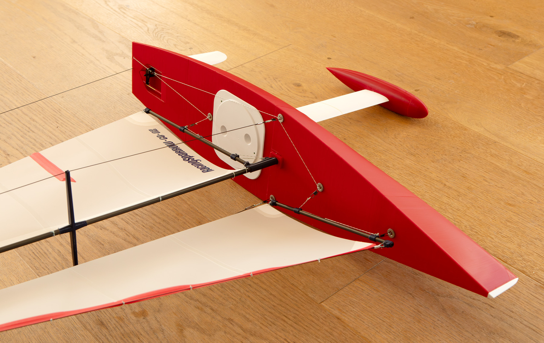 Two Racing Sparrow 3Ds sitting in a wooden box cradle
